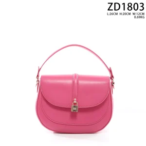 New Fashion Saddle Bag Metal Lock Multi-color Trendy PU Leather Women Crossbody Shoulder Handbag