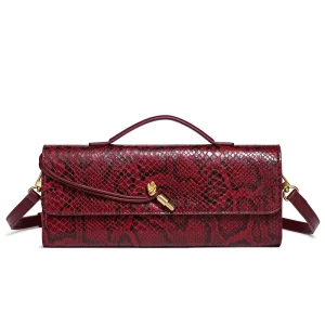 New Fashion Snake Pattern Leather Clutch Bag Mini Retro Shoulder Bag Light Luxury Texture Microfiber Women Evening Bag