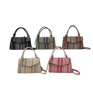 New Fashion Straw Color Winter Autumn Ethnic Style Simple Western Style Korean style Beach Zipper Closure Shoulder Crossbody Bag