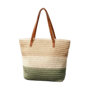 New Fashion Straw Fabric Large Capacity Handbag Straw Women’s Bag