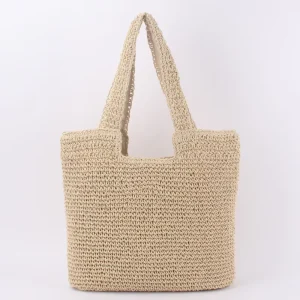New Fashion Straw Women Shoulder Bags Handmade Woven Handbags Large Capacity Summer Beach Straw Bags