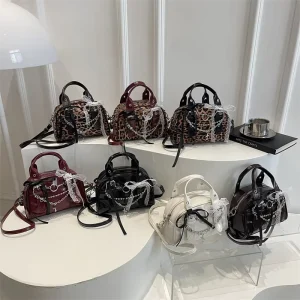 New Fashion Trend Multi Color Retro Hot Girl Hand Held Cross Body Small Square Bag Stylish Mini Shoulder Bag with Lace Bow