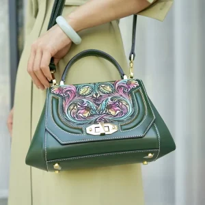 New Fashion Trendy Graceful Lady Shoulder Bags Genuine Leather Flowers Tote Bag Single Summer Winter Autumn Portable