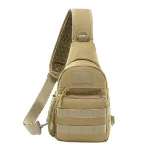 New Fashion Unisex Outdoor Single Shoulder Chest Bag Coyote Pattern Polyester Zipper Oxford Mesh Anti Theft Durable Portable