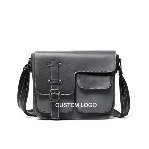 New Fashion Vintage Summer PU Lady One Shoulder Bag Men Multi-Pocket Business Satchel Casual Retro Cross Body Messenger Bag