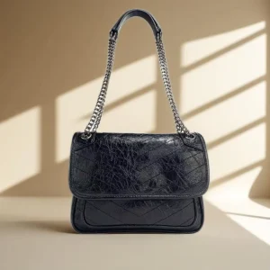 New Fashion Women Handbag Cowhide Leather Messenger Bag Single Shoulder Crossbody Purse Wandering Chain Portable Zipper