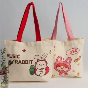 New Fashion Women Large Canvas Cotton Hand Bag Ladies Shoulder Crossbody Bags Custom Printed Logo Canvas Tote Bag
