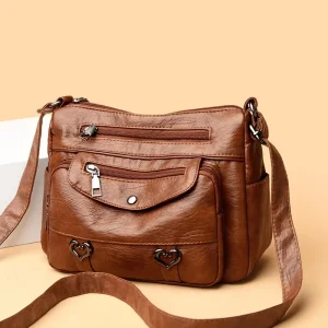 New Fashion Women’s Crossbody Bag Multi Pocket Shoulder Satchel PU Waterproof Polyester Lining Mother’s Day