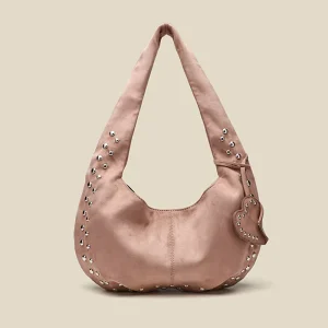 New Fashion Women’s Vegan Leather Suede Handbags Young Lady Big Velvet Underarm Purses Zipper Closure Popular Design