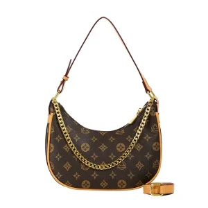 New Fashionable Luxury Design Printed Chain Handbag PU Leather Women’s Daily Versatile Shoulder Bag Crossbody Bag