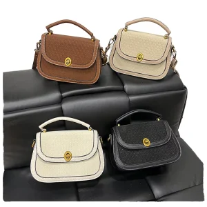 New Fashionable Versatile Lady Crossbody Saddle Bag Color Blocked Panelled Design Stylish Waterproof Polyester Lining