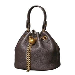 New Handmade Top Layer Cowhide Bucket Bag High Quality Soft Genuine Leather Versatile Cosmetic Chain Bag Fashion