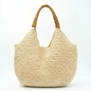 New High Style Striped Two-Zip Canvas Lining Straw Hand Woven Tote Bag Large Capacity Women’s Beach Holiday Seaside Bag