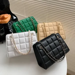 New Korean Retro Chain Solid Color Underarm Bag Casual Summer Shoulder Bag Handbag Messenger Luxury Cosmetic Fashion Ladies