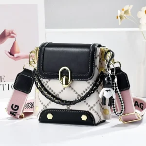 New Korean Style Minimalist Small Square Phone Bag Luxury Woman Handbags ZIP Polyester Women’s Crossbody Shoulder Bags