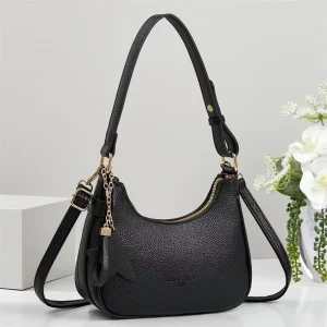 New Ladies Shoulder Bags Stylish Versatile Single Strap Zipper Closure Polyester Daily Use Women’s Handbags With Pendant