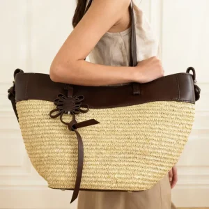 New Large Capacity Shoulder Straw Woven Hand Bag Bohemian Summer Messenger Bag with Zipper for Women’s Holiday Beach