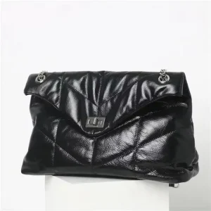 New Leather Production Women’s Bag Leather Chain Bag Large Capacity Fashion Women’s Single Shoulder Crossbody Bag