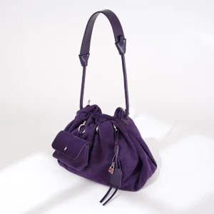 New Luxury Commute Bag Women Handbag Large Capacity Genuine Leather Hobo Shoulder Bag Suede Cowhide Bag Bucket Bag Cross border