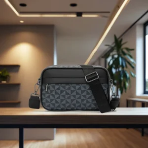 New Luxury PU Leather Men’s Crossbody Bag Fashion Sling Bag Waterproof Shoulder Messenger Bag with Custom Logo Anti Theft