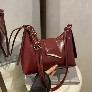 New Luxury Solid Color Women’s Bag PU Leather Crossbody Girl’s College Fashion Shoulder for Women