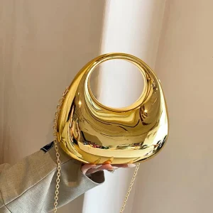 New Mini Acrylic Crescent Crossbody Bag Fashionable and Personalized Chain Shoulder Bag Classic Hand held Dinner Bag
