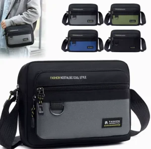 New Model Men Horizontal Cross Body Bag Trendy Casual Shoulder Bag Modern and Minimalist Style Multi-layered