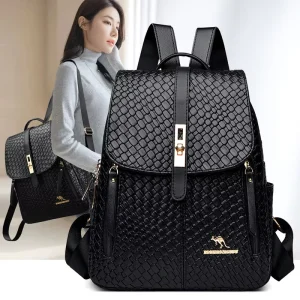New Model Women PU Leather Backpack Fashion Casual Girl Leather School Bag Shoulder Bag Waterproof TBackpack