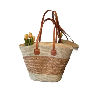 New New Arrive Luxury Designer Straw Bucket Bag Fashionable Versatile Shoulder Casual Resort Style Seaside Beach Tote Bag
