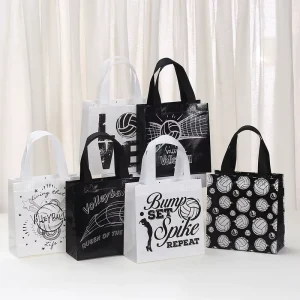 New Non woven Fabric Volleyball Theme Tote Bag Laminated Waterproof Suitable for Business & Shopping Holiday Events
