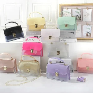 New PVC Women’s Small Square Crossbody Shoulder Bag Transparent Spring Fashion High end All match Street Korean Style