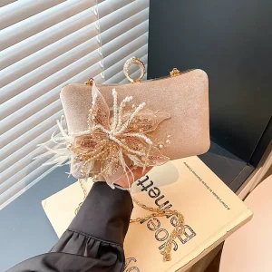New Popular Fashion Velvet Floral Dinner Evening Bag Clutches Women Elegant Box Crossbody Bag for Party Wedding