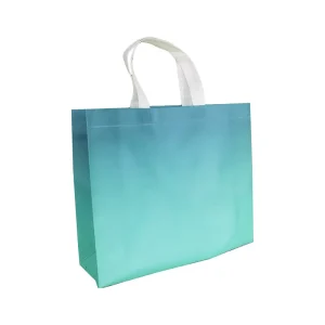 New Recyclable Gradient Non woven Tote Bag Thickened Laminated Handle Bag Custom Clothing Store Packaging Bag with Your Logo