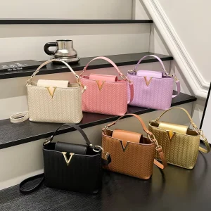 New Simple PU Leather Handbags Trendy Fashion Latest Luxury Designer Tote Bags Women’s Shoulder Bags