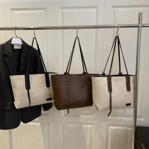 New Simple Solid Color Bag Large Capacity Single Shoulder Tote Bag Fashion Handbag for Women