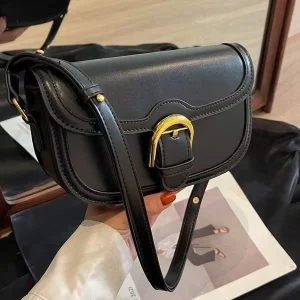 New Spring Summer Stylish Saddle Bag Textured Crossbody Bag Korean-style Niche Shoulder Bag