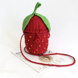New Straw Bag Strawberry Shape Bag Summer Beach Ladies Straw Beach Bag