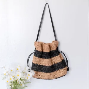New Straw Crochet Shoulder Tote Bag for Women