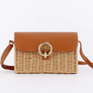 New Straw Crossbody Bags for Women Summer Straw Shoulder Bag for Vacation