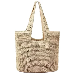 New Straw Shoulder Bag Fashion Casual Women’s Bag Woven Beach Vacation Tourism Large Capacity Personality Straw Bag