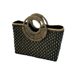 New Straw Woven Handbag Large Tote Bag for Women Ethnic Style Beach Travel and Vacation Bag