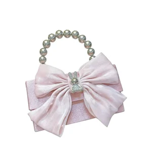 New Style Celebrity Wedding Women’s Evening Bag Bow Matching Dress Portable Small Square Chain Shoulder Crossbody Cosmetic Bag