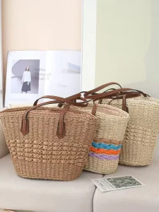 New Style Cotton Thread Hand Woven Single-Shoulder Bag Casual Large Capacity Beach Bag