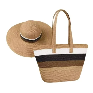 New Style Design Paper Straw Sun Hat for Summer Straw Hat Bag Set Outdoor Sunhat Women Fedora Floppy Beach Hat
