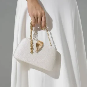 New Style Elegant Evening Clutch Bag Party Black Dress Cheongsam Matching Polyester Chain Strap Bag