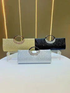 New Style Evening Bag Sparkling Handbag Versatile Shoulder & Crossbody Bag for Banquets Light Luxury Elegant Clutch