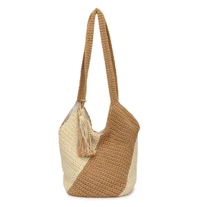 New Style Fashion Women’s Tote Bag Tassel Mixed Color Casual Handmade Straw Bag