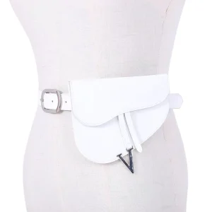 New Style Multifunctional Thin Belt Pu Alloy Leather Women’s Belt Bag