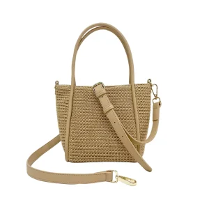 New Style Straw Weave Crossbody Ladies Bag Beach Bucket Simple Women’s Shoulder Bag