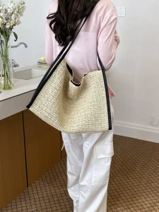 New Summer Popular Straw Bag Tote Big Capacity Straw Bag for Beach